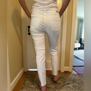 AG - The Legging Ankle white denim straight jeans